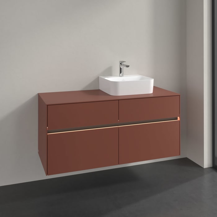 Villeroy & Boch Collaro Waschtischunterschrank 120 x 54,8 cm , mit LED-Beleuchtung, mit 4 Auszügen