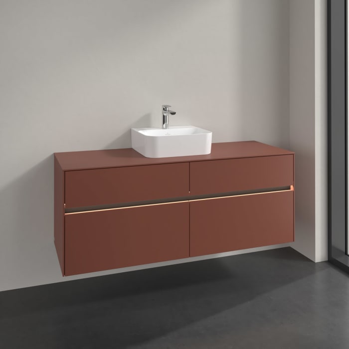 Villeroy & Boch Collaro Waschtischunterschrank 140 x 54,8 cm , mit LED-Beleuchtung, mit 4 Auszügen