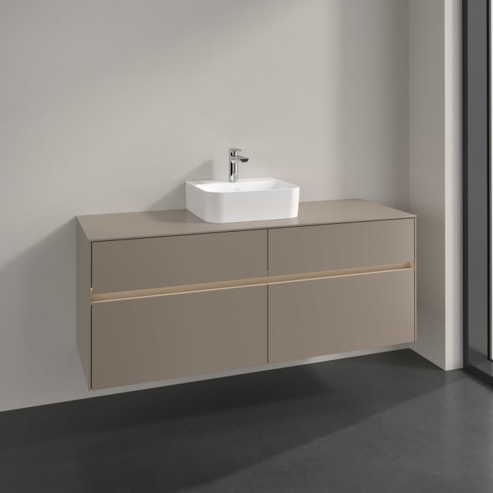 Villeroy & Boch Collaro Waschtischunterschrank 140 x 54,8 cm , mit LED-Beleuchtung, mit 4 Auszügen
