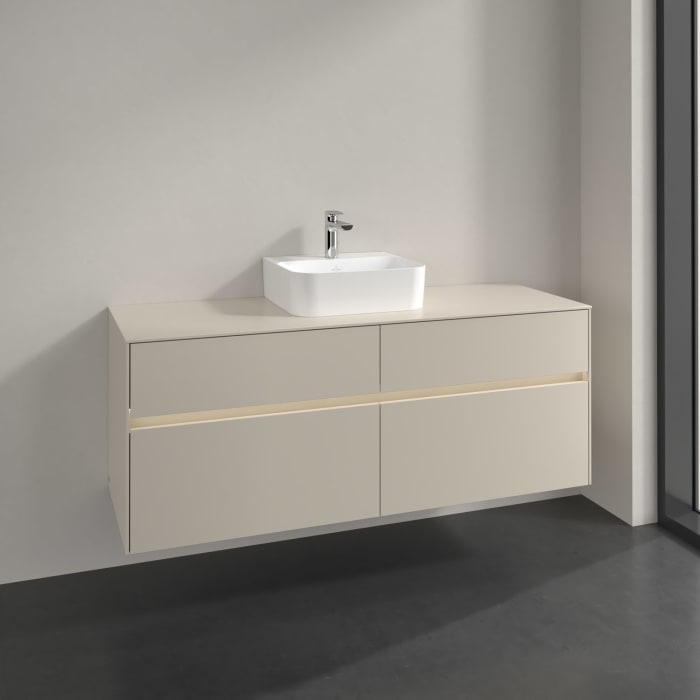 Villeroy & Boch Collaro Waschtischunterschrank 140 x 54,8 cm , mit LED-Beleuchtung, mit 4 Auszügen