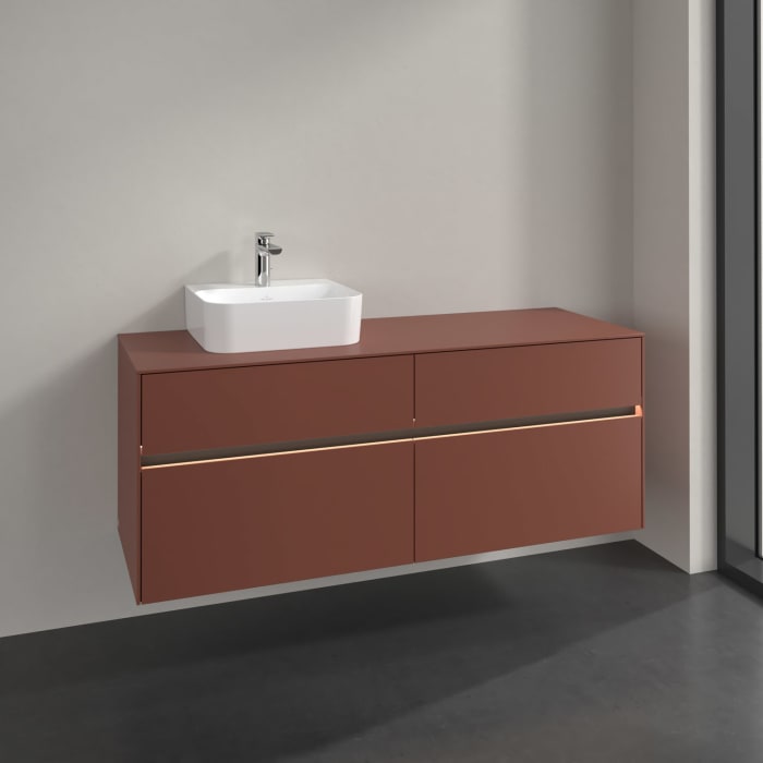 Villeroy & Boch Collaro Waschtischunterschrank 140 x 54,8 cm , mit LED-Beleuchtung, mit 4 Auszügen