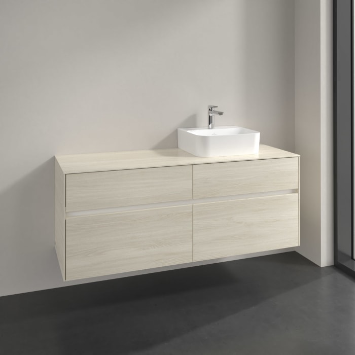 Villeroy & Boch Collaro Waschtischunterschrank 140 x 54,8 cm , mit LED-Beleuchtung, mit 4 Auszügen