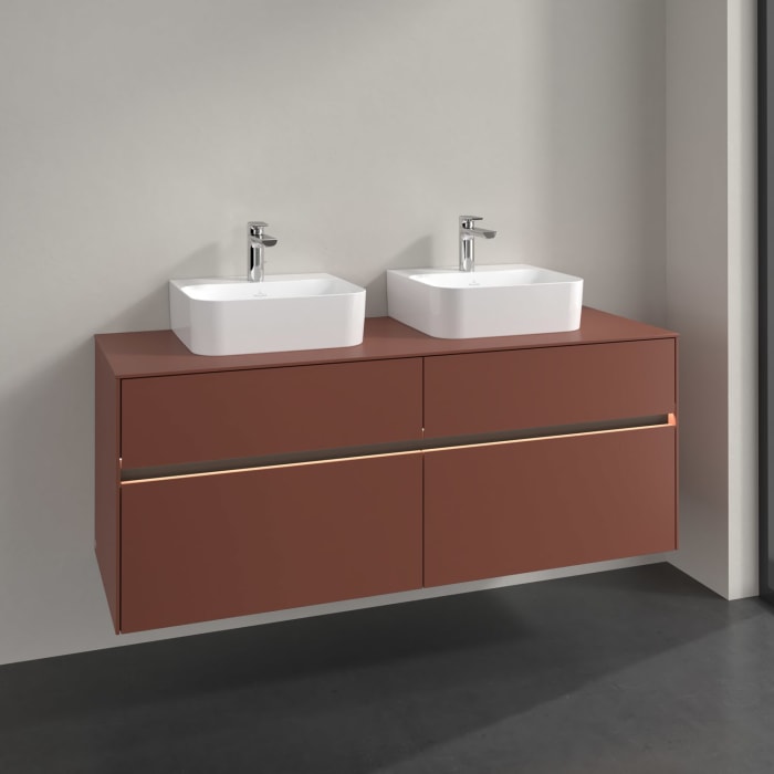 Villeroy & Boch Collaro Waschtischunterschrank 140 x 54,8 cm , mit LED-Beleuchtung, mit 4 Auszügen