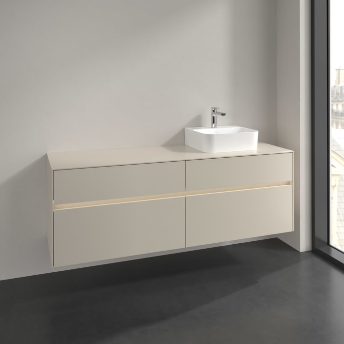 Villeroy & Boch Collaro Waschtischunterschrank 160 x 54,8 cm , mit LED-Beleuchtung, mit 4 Auszügen