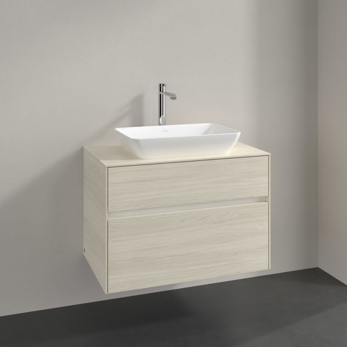 Villeroy & Boch Collaro Waschtischunterschrank 80 x 54,8 cm , mit LED-Beleuchtung, mit 2 Auszügen