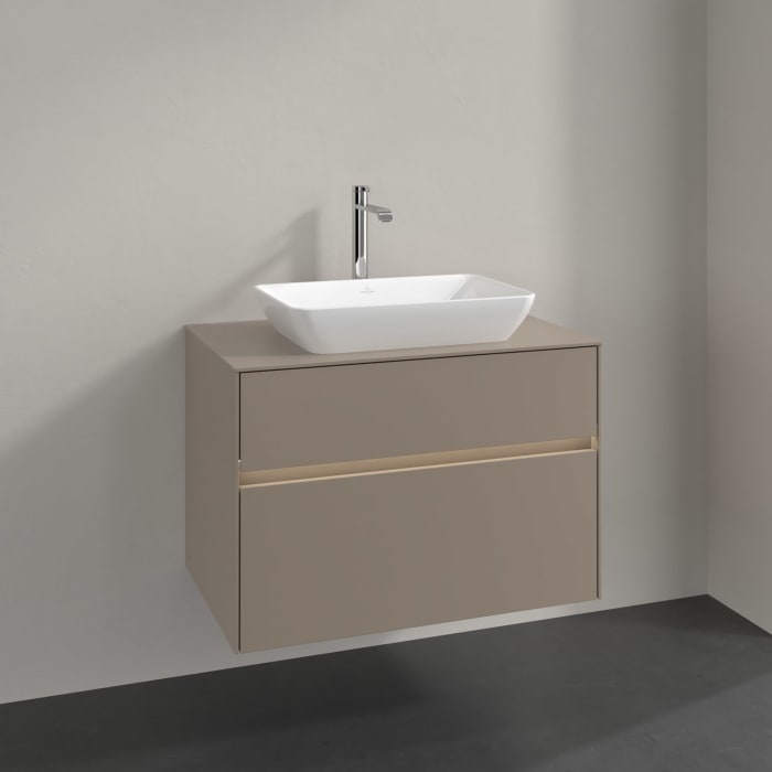 Villeroy & Boch Collaro Waschtischunterschrank 80 x 54,8 cm , mit LED-Beleuchtung, mit 2 Auszügen