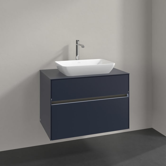 Villeroy & Boch Collaro Waschtischunterschrank 80 x 54,8 cm , mit LED-Beleuchtung, mit 2 Auszügen