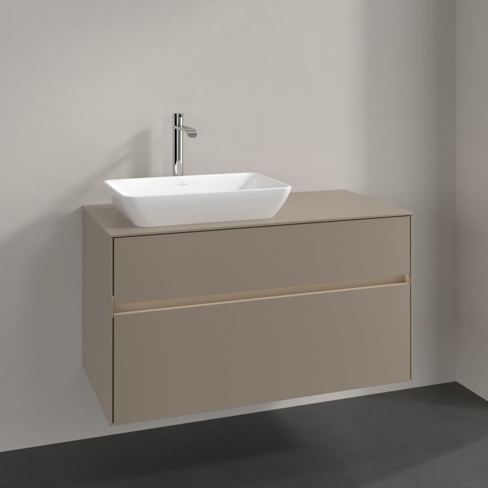 Villeroy & Boch Collaro Waschtischunterschrank 100 x 54,8 cm , mit LED-Beleuchtung, mit 2 Auszügen