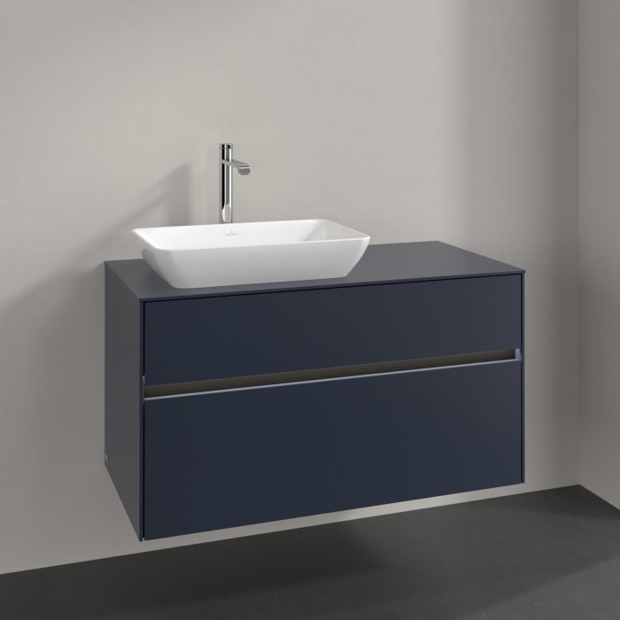 Villeroy & Boch Collaro Waschtischunterschrank 100 x 54,8 cm , mit LED-Beleuchtung, mit 2 Auszügen