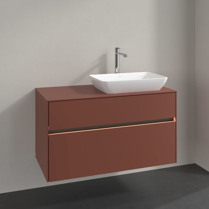 Villeroy & Boch Collaro Waschtischunterschrank 100 x 54,8 cm , mit LED-Beleuchtung, mit 2 Auszügen