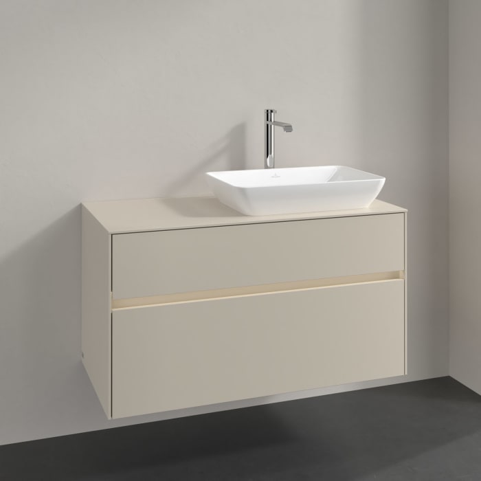 Villeroy & Boch Collaro Waschtischunterschrank 100 x 54,8 cm , mit LED-Beleuchtung, mit 2 Auszügen