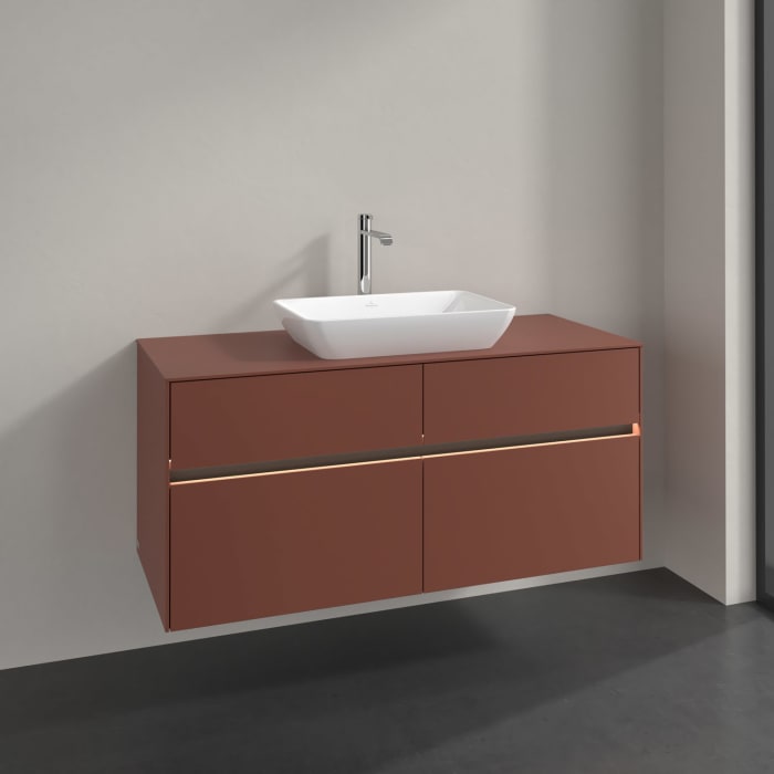Villeroy & Boch Collaro Waschtischunterschrank 120 x 54,8 cm , mit LED-Beleuchtung, mit 4 Auszügen