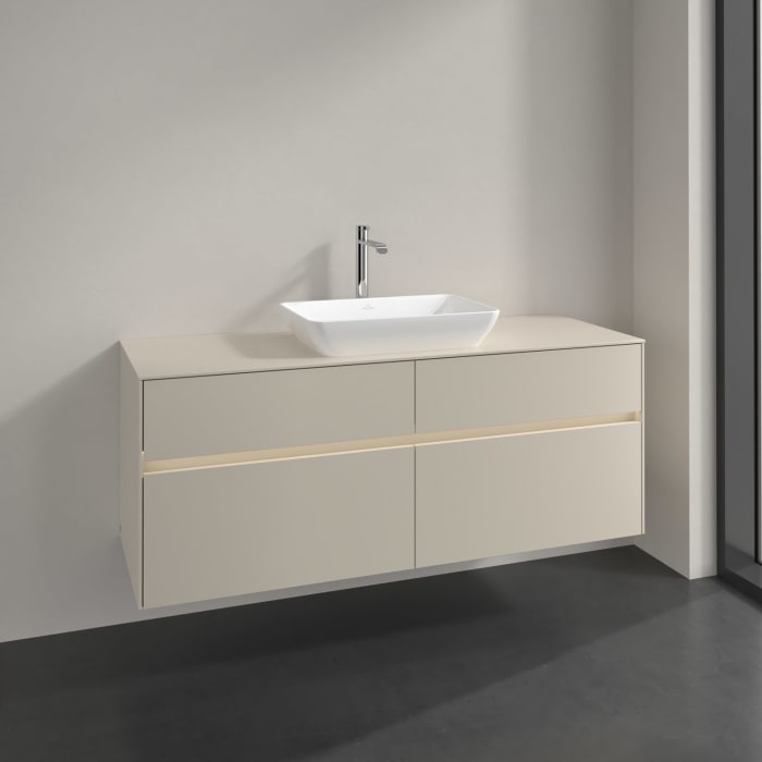 Villeroy & Boch Collaro Waschtischunterschrank 140 x 54,8 cm , mit LED-Beleuchtung, mit 4 Auszügen