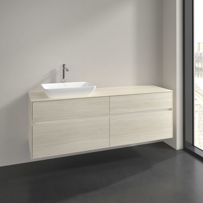 Villeroy & Boch Collaro Waschtischunterschrank 160 x 54,8 cm , mit LED-Beleuchtung, mit 4 Auszügen