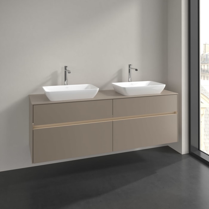 Villeroy & Boch Collaro Waschtischunterschrank 160 x 54,8 cm , mit LED-Beleuchtung, mit 4 Auszügen