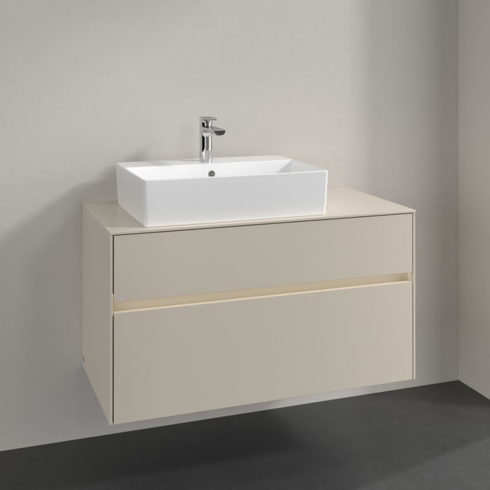 Villeroy & Boch Collaro Waschtischunterschrank 100 x 54,8 cm , mit LED-Beleuchtung, mit 2 Auszügen