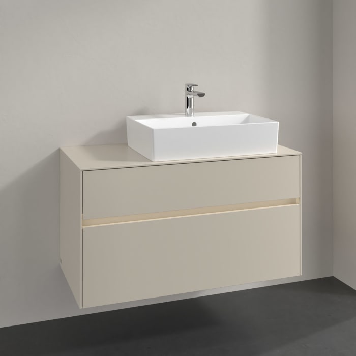 Villeroy & Boch Collaro Waschtischunterschrank 100 x 54,8 cm , mit LED-Beleuchtung, mit 2 Auszügen