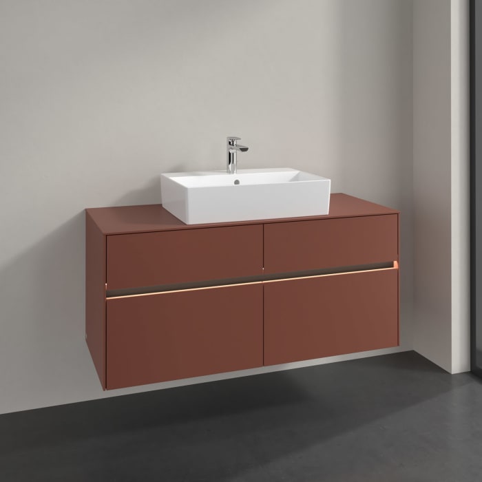 Villeroy & Boch Collaro Waschtischunterschrank 120 x 54,8 cm , mit LED-Beleuchtung, mit 4 Auszügen
