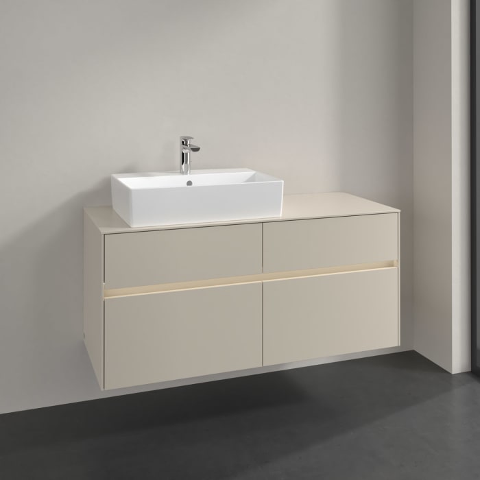 Villeroy & Boch Collaro Waschtischunterschrank 120 x 54,8 cm , mit LED-Beleuchtung, mit 4 Auszügen
