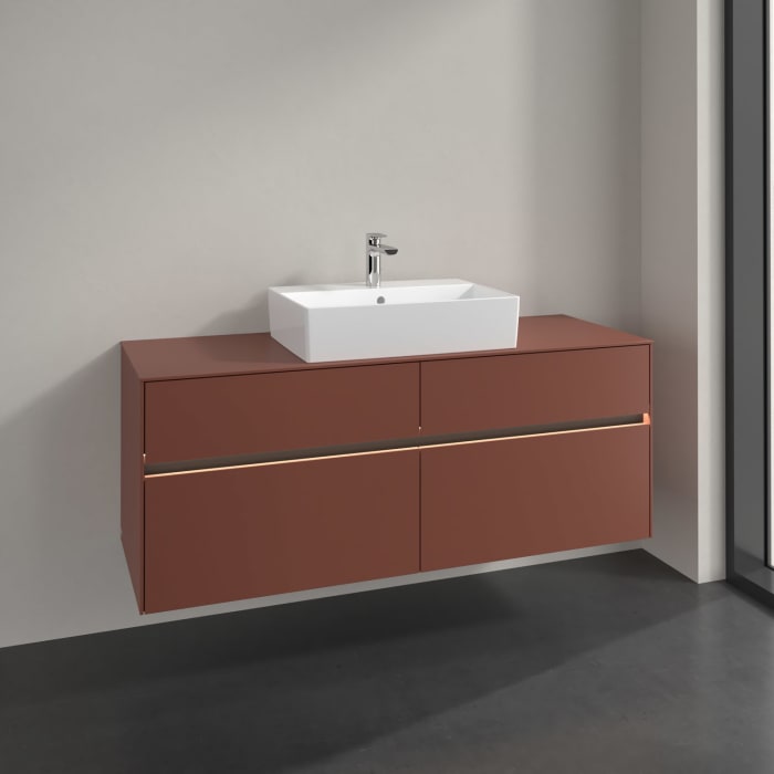 Villeroy & Boch Collaro Waschtischunterschrank 140 x 54,8 cm , mit LED-Beleuchtung, mit 4 Auszügen