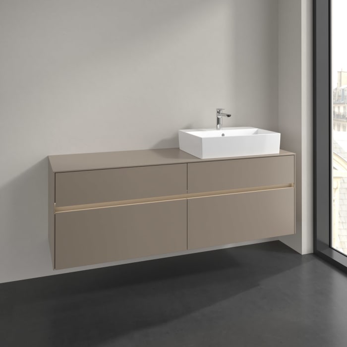 Villeroy & Boch Collaro Waschtischunterschrank 160 x 54,8 cm , mit LED-Beleuchtung, mit 4 Auszügen