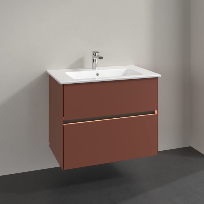 Villeroy & Boch Collaro Waschtischunterschrank 76,1 x 61 cm , mit LED-Beleuchtung, mit 2 Auszügen