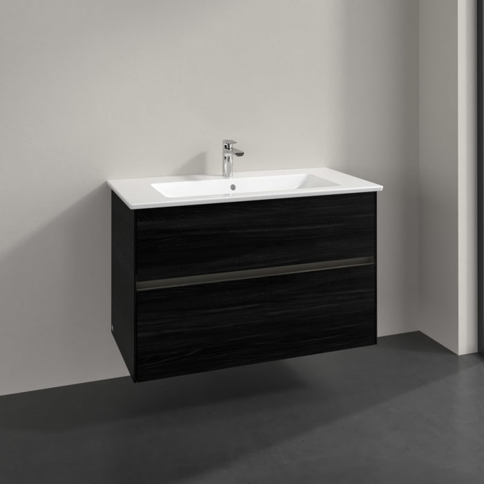 Villeroy & Boch Collaro Waschtischunterschrank 96,1 x 61 cm , mit LED-Beleuchtung, mit 2 Auszügen