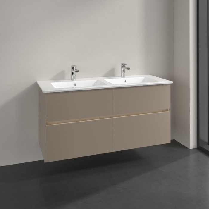 Villeroy & Boch Collaro Waschtischunterschrank 126,1 x 61 cm , mit LED-Beleuchtung, mit 4 Auszügen