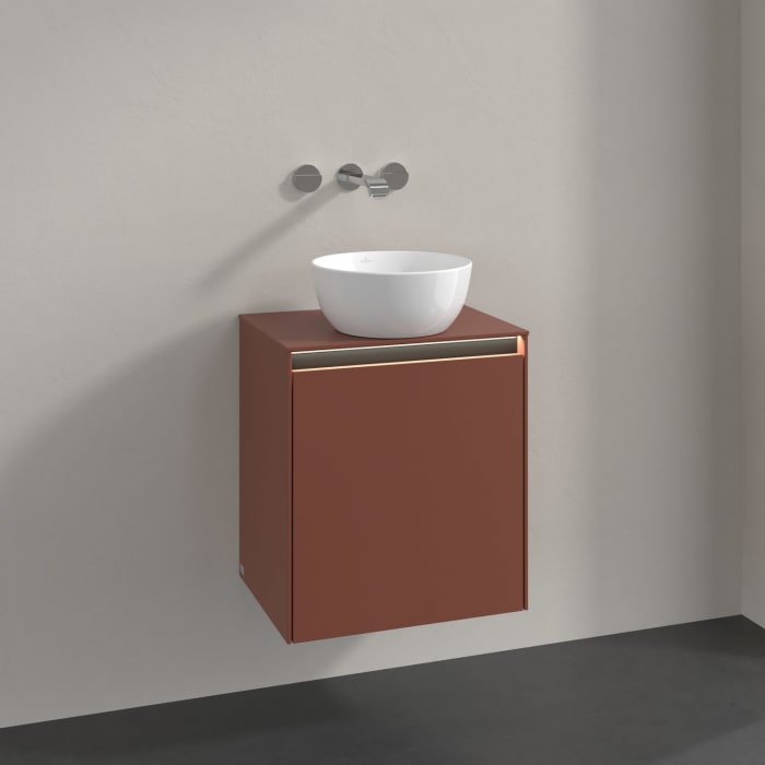 Villeroy & Boch Collaro Waschtischunterschrank 50 x 54,8 cm , mit LED-Beleuchtung, mit 1 Tür, Anschlag links