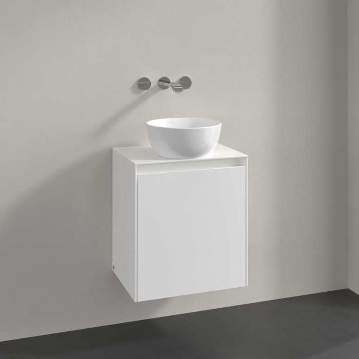 Villeroy & Boch Collaro Waschtischunterschrank 50 x 54,8 cm , mit LED-Beleuchtung, mit 1 Tür, Anschlag links