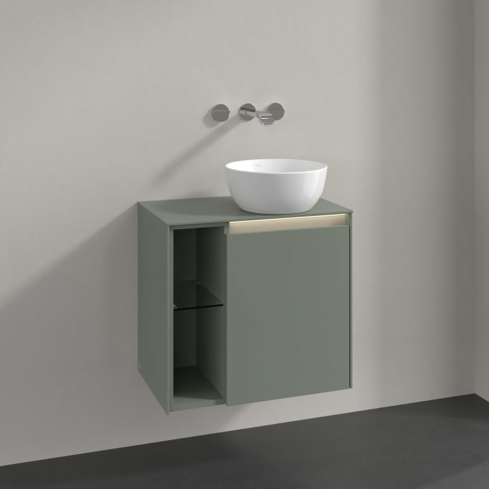 Villeroy & Boch Collaro Waschtischunterschrank 60 x 54,8 cm , mit LED-Beleuchtung, mit 1 Tür, Anschlag rechts