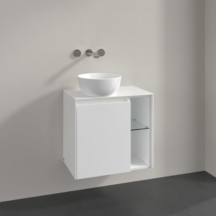 Villeroy & Boch Collaro Waschtischunterschrank 60 x 54,8 cm , mit LED-Beleuchtung, mit 1 Tür, Anschlag links