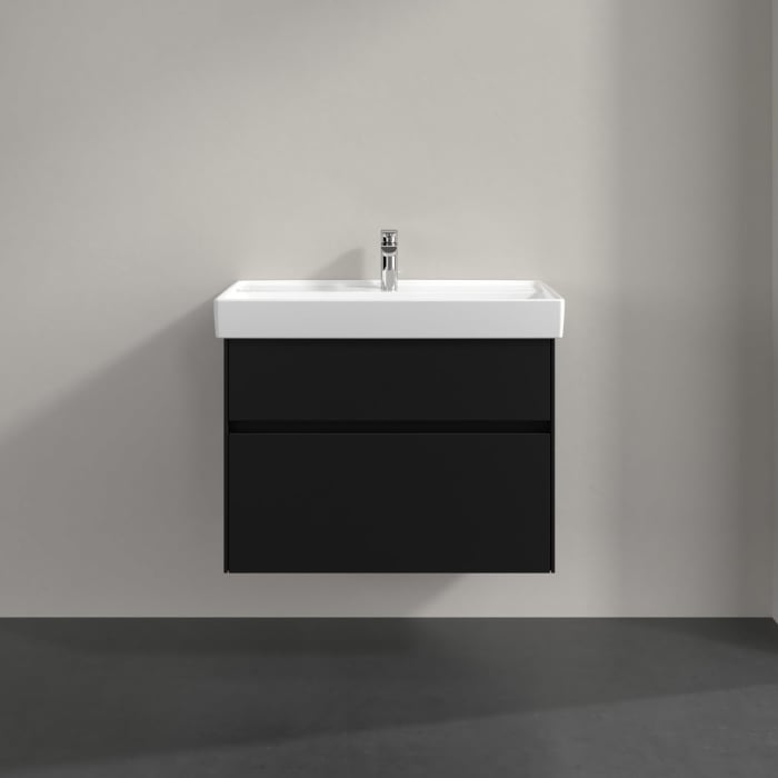 Villeroy & Boch Collaro Waschtischunterschrank 75,4 x 54,6 cm , mit LED-Beleuchtung, mit 2 Auszügen