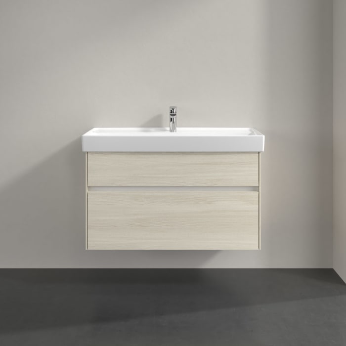 Villeroy & Boch Collaro Waschtischunterschrank 95,4 x 54,6 cm , mit LED-Beleuchtung, mit 2 Auszügen