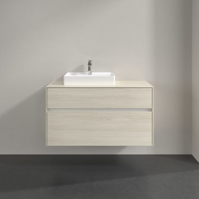 Villeroy & Boch Collaro Waschtischunterschrank 100 x 54,8 cm , mit LED-Beleuchtung, mit 2 Auszügen