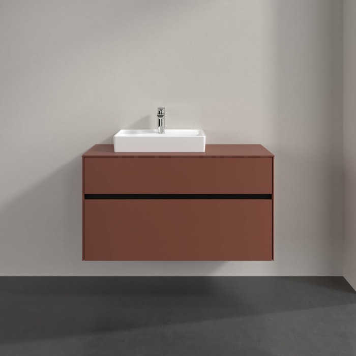 Villeroy & Boch Collaro Waschtischunterschrank 100 x 54,8 cm , mit LED-Beleuchtung, mit 2 Auszügen