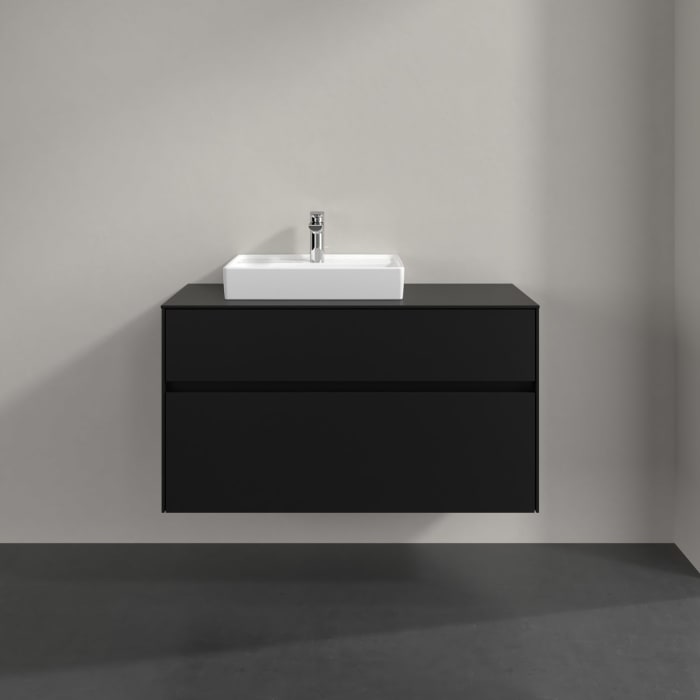 Villeroy & Boch Collaro Waschtischunterschrank 100 x 54,8 cm , mit LED-Beleuchtung, mit 2 Auszügen