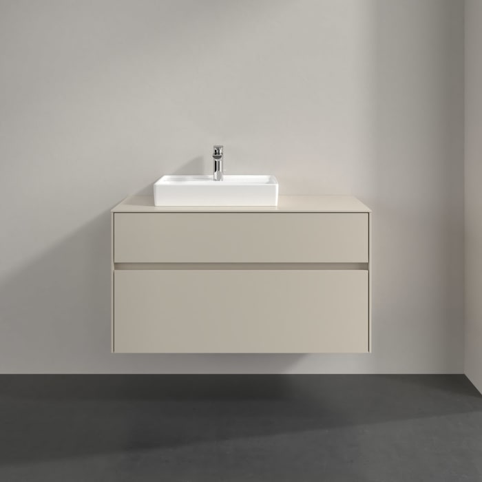 Villeroy & Boch Collaro Waschtischunterschrank 100 x 54,8 cm , mit LED-Beleuchtung, mit 2 Auszügen