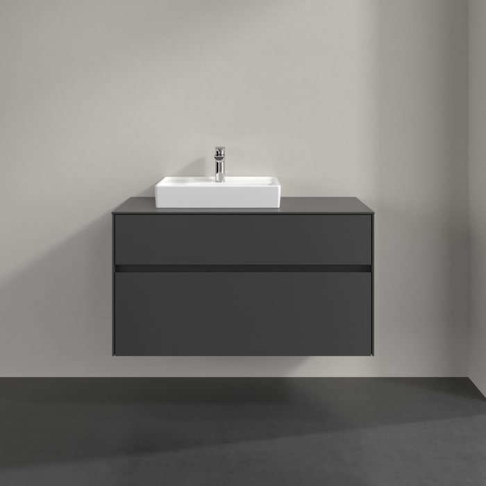 Villeroy & Boch Collaro Waschtischunterschrank 100 x 54,8 cm , mit LED-Beleuchtung, mit 2 Auszügen