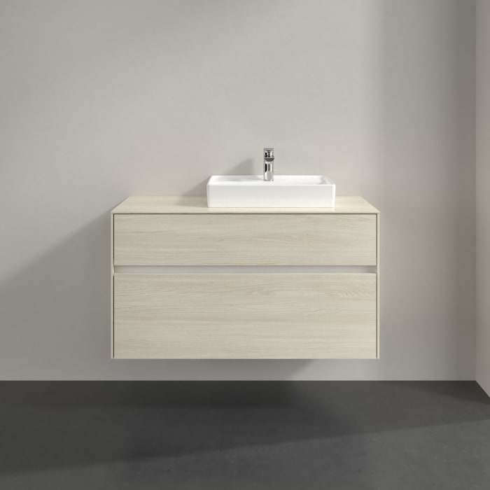 Villeroy & Boch Collaro Waschtischunterschrank 100 x 54,8 cm , mit LED-Beleuchtung, mit 2 Auszügen