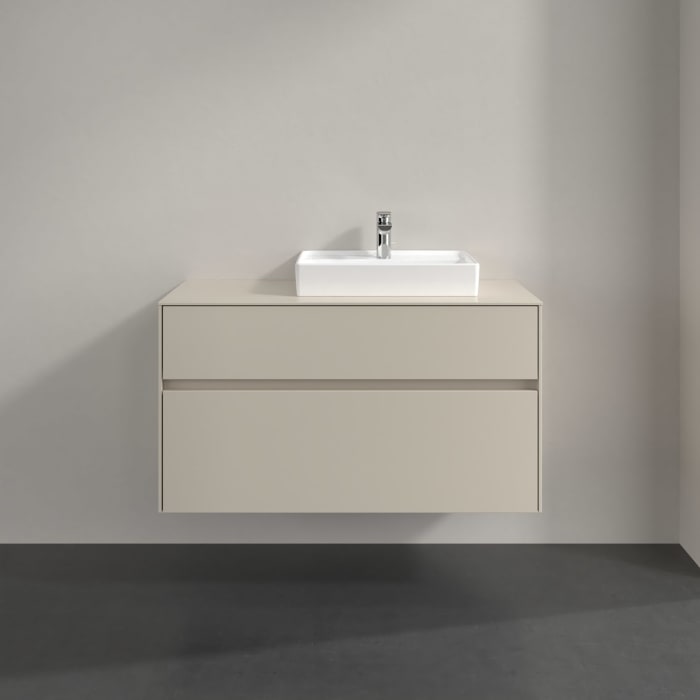 Villeroy & Boch Collaro Waschtischunterschrank 100 x 54,8 cm , mit LED-Beleuchtung, mit 2 Auszügen