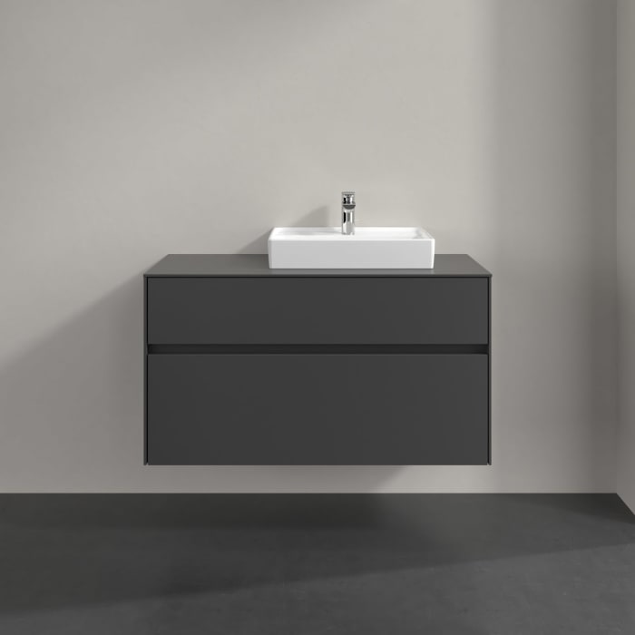 Villeroy & Boch Collaro Waschtischunterschrank 100 x 54,8 cm , mit LED-Beleuchtung, mit 2 Auszügen