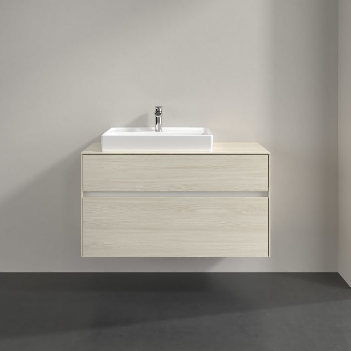 Villeroy & Boch Collaro Waschtischunterschrank 100 x 54,8 cm , mit LED-Beleuchtung, mit 2 Auszügen