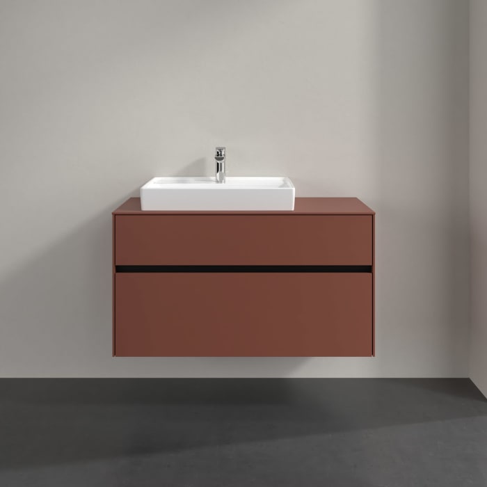 Villeroy & Boch Collaro Waschtischunterschrank 100 x 54,8 cm , mit LED-Beleuchtung, mit 2 Auszügen