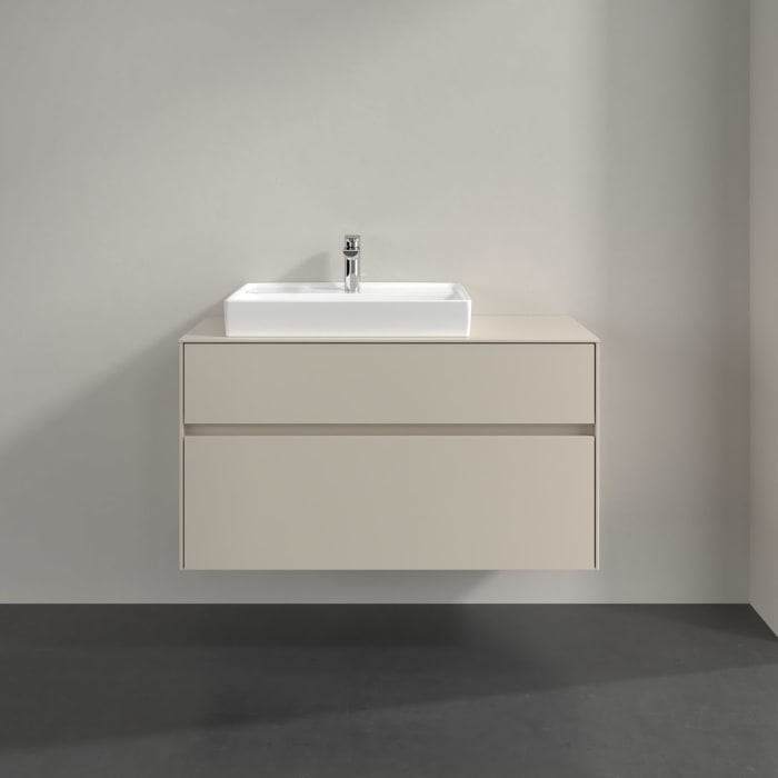 Villeroy & Boch Collaro Waschtischunterschrank 100 x 54,8 cm , mit LED-Beleuchtung, mit 2 Auszügen