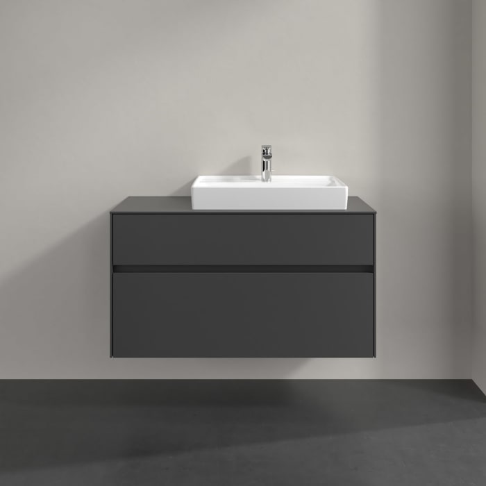 Villeroy & Boch Collaro Waschtischunterschrank 100 x 54,8 cm , mit LED-Beleuchtung, mit 2 Auszügen