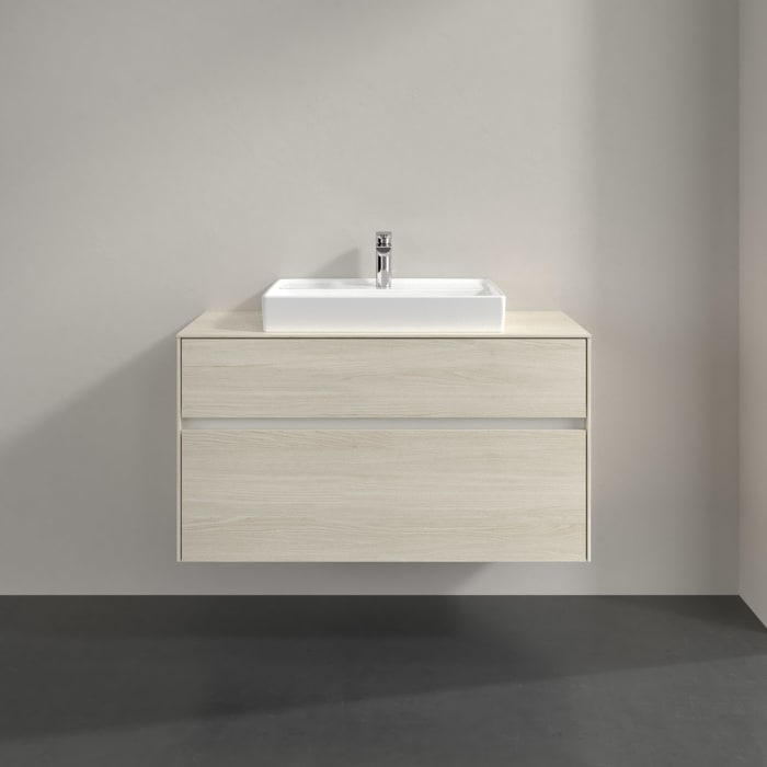 Villeroy & Boch Collaro Waschtischunterschrank 100 x 54,8 cm , mit LED-Beleuchtung, mit 2 Auszügen