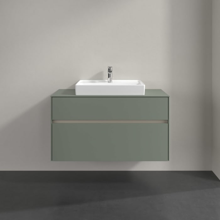 Villeroy & Boch Collaro Waschtischunterschrank 100 x 54,8 cm , mit LED-Beleuchtung, mit 2 Auszügen