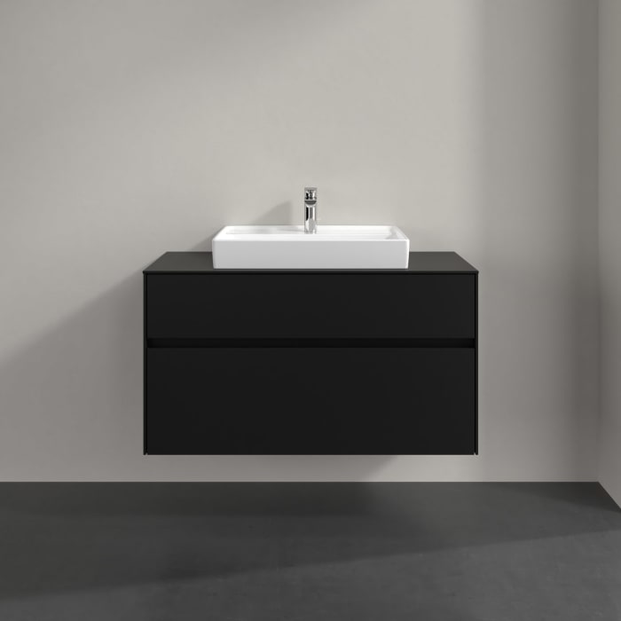 Villeroy & Boch Collaro Waschtischunterschrank 100 x 54,8 cm , mit LED-Beleuchtung, mit 2 Auszügen