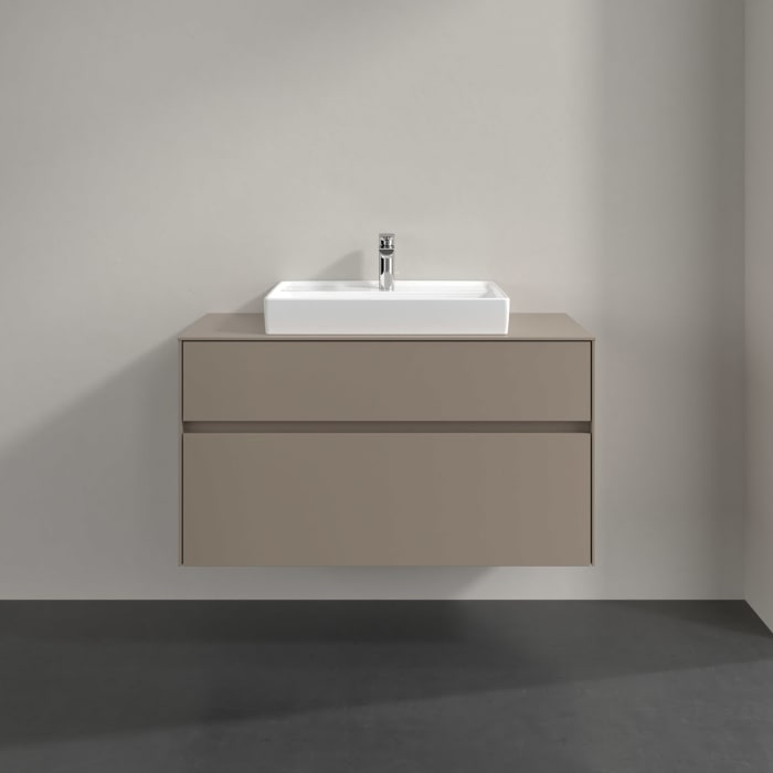 Villeroy & Boch Collaro Waschtischunterschrank 100 x 54,8 cm , mit LED-Beleuchtung, mit 2 Auszügen